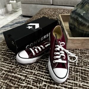 Women’s Converse Size 6.5 Maroon new in the box.